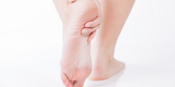 Female foot heel pain, Woman's problem concept