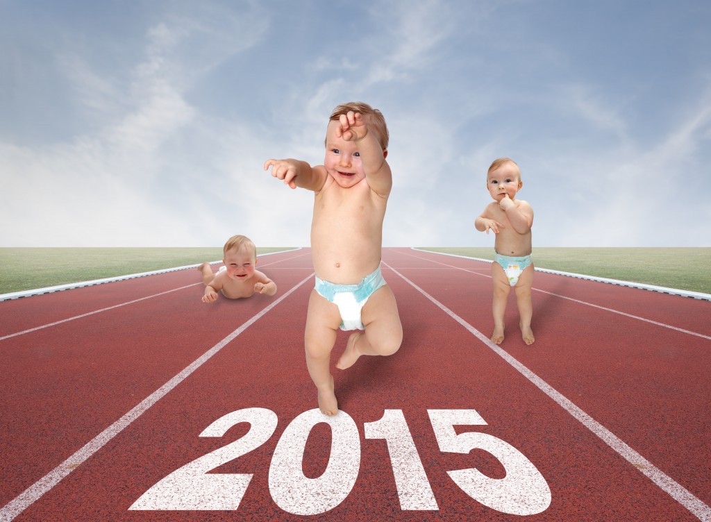 small baby running race in the new year