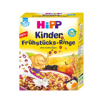 Wegen möglicherweise enthaltenem Metalldraht hat HiPP einen Rückruf für seine Kinder Frühstücks-Ringe gestartet. (Bild: www.hipp.de)