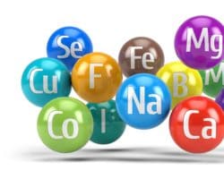 Computerdarstellung bunter chemischer Mineralien