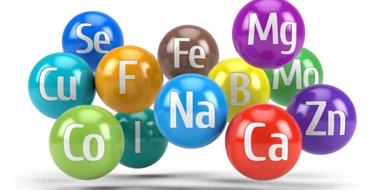 Computerdarstellung bunter chemischer Mineralien