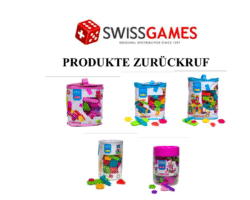 Verschiedene Spielzeuge des Herstellers Swissgames