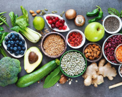 Draufsicht auf sogenannte Superfoods