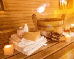 Accessoires für einen Saunagang