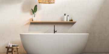 Seitenansicht einer Badewanne