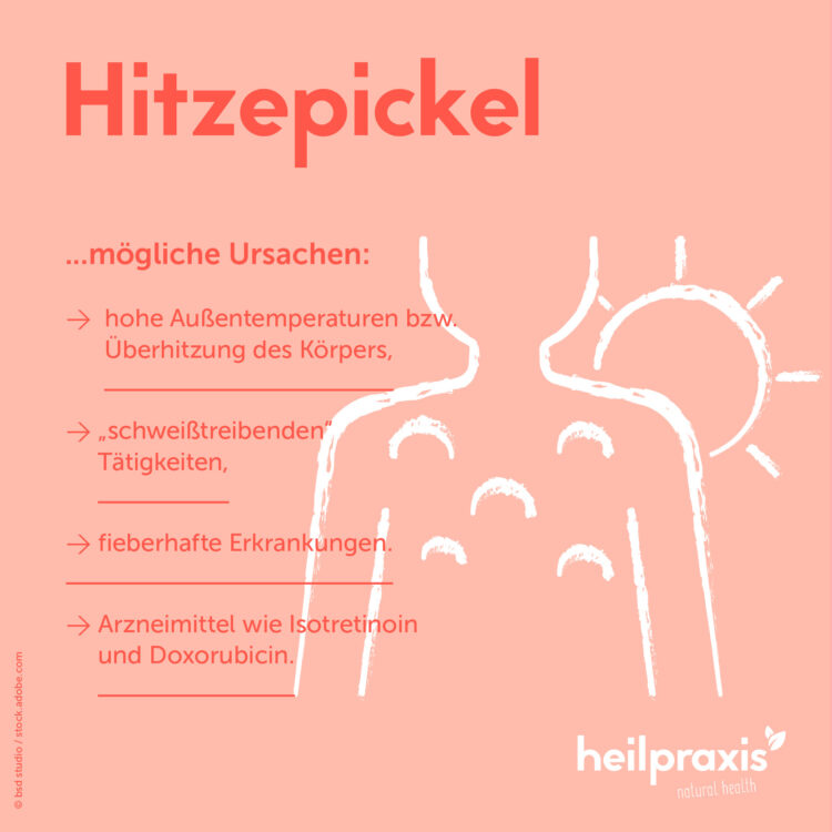 Grafik mit Auflistung der Ursachen für Hitzepickel