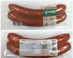 Zwei Ansichten einer Wurstpackung