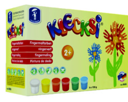 Eine Packung Fingermalfarben