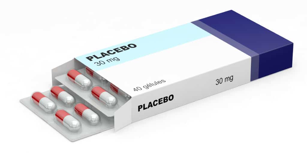 Tablettenpackung mit PLACEBO-Aufdruck