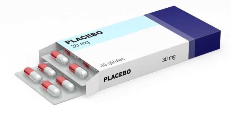 Tablettenpackung mit PLACEBO-Aufdruck