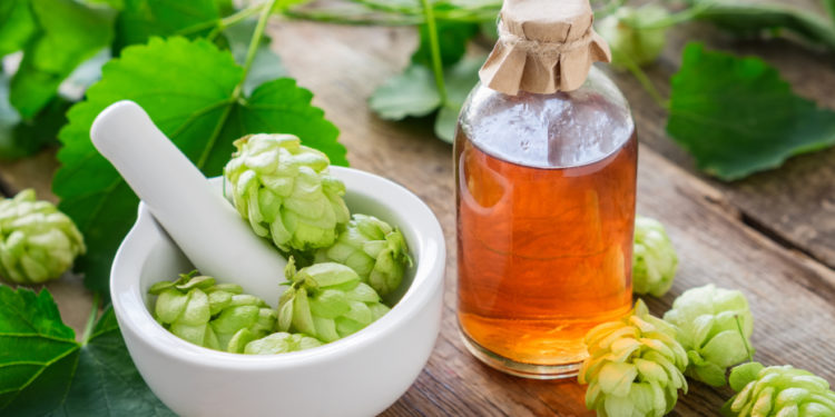 Hopfen-Medizinflaschen