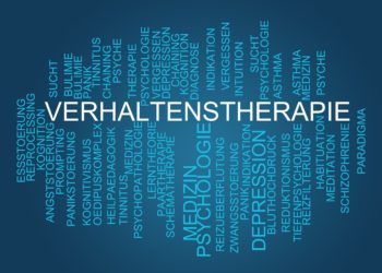 Zahlreiche medizinische Begriffe mit dem Wort Verhaltenstherapie in der Mitte