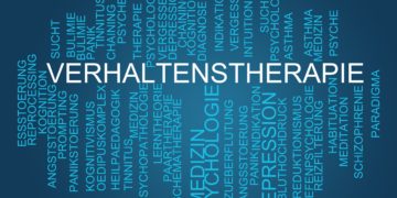 Zahlreiche medizinische Begriffe mit dem Wort Verhaltenstherapie in der Mitte