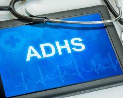 Tablet mit der Diagnose ADHS auf dem Display
