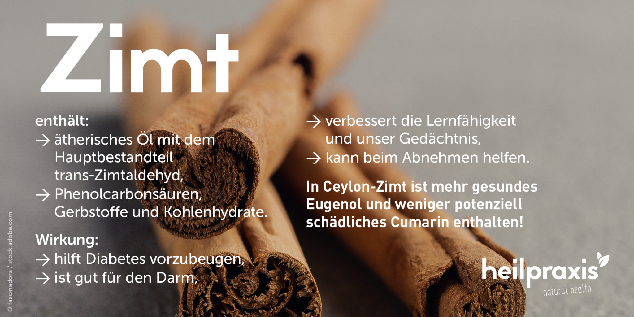 Zimt – Inhaltsstoffe, Wirkungen und Anwendung – Heilpraxis