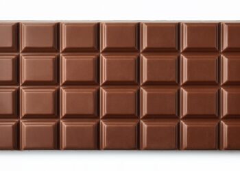 Schokoladentafel auf weißem Hintergrund