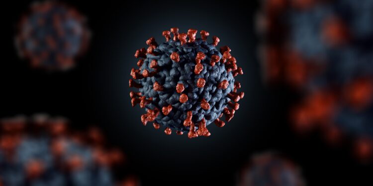 Illustration des Coronavirus SARS-CoV-2