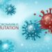 Eine Grafik mit Coronaviren und dem Schriftzug: "Coronavirus Mutation".