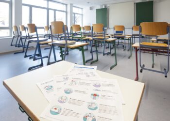 Leeres Klassenzimmer in Zeiten von Corona