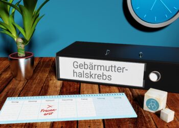 Ordner mit der Aufschrift Gebärmutterkrebs.