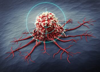 Grafik einer Krebszelle.