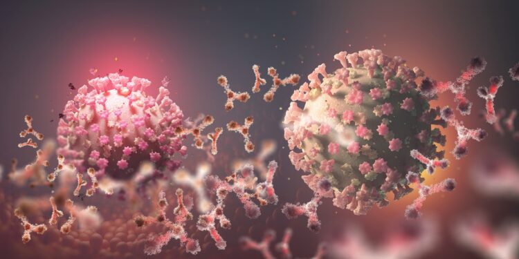 3D-Illustration von Coronaviren