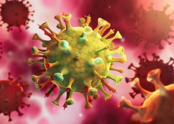 3D-Illustration von Coronavirus-Mutationen