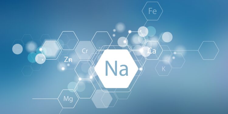 Schematische Darstellung von Natrium als Element.