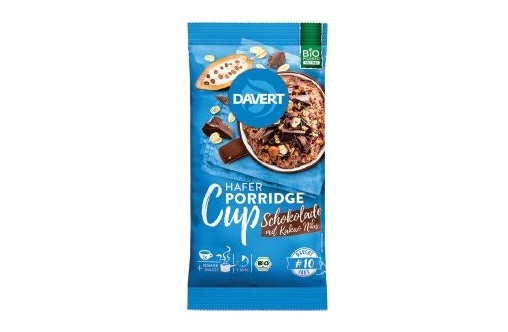 Produktabbildung: DAVERT Porridge-Cup Schokolade mit Kakao Nibs.