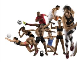 Personen führen unterschiedliche Sportarten durch.