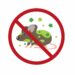 Verboten-Schild mit einer gezeichneten Maus voller Viren.