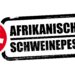 Rot umrandeter Schweinkopf mit dem Schriftzug Afrikanische Schweinepest
