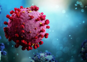 3D-Illustration des Coronavirus SARS-CoV-2