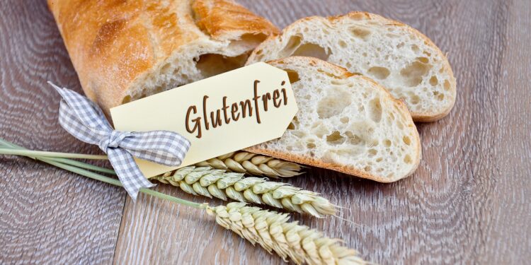 Brot mit einem Schild mit der Aufschrift Glutenfrei