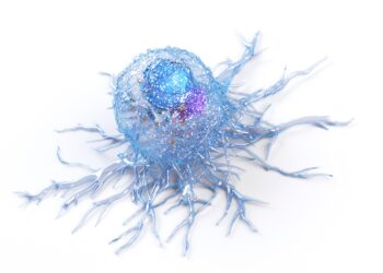 Grafische Darstellung einer Krebszelle.
