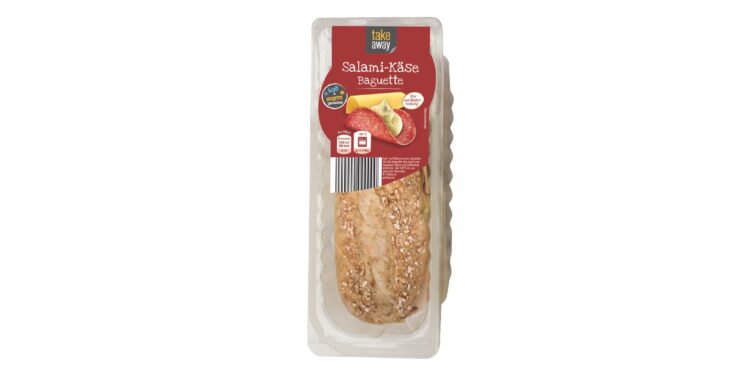 Produktabbildung: Salami-Käse-Baguette der Marke take away.