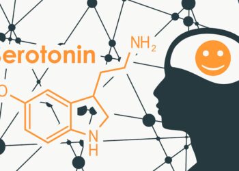 Die chemische Formel von Serotonin.