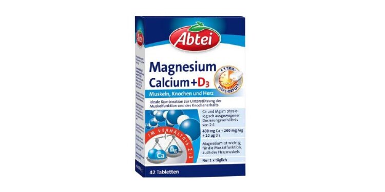Produktabbildung „Abtei Magnesium Calcium + D3 (42 Tabletten)“