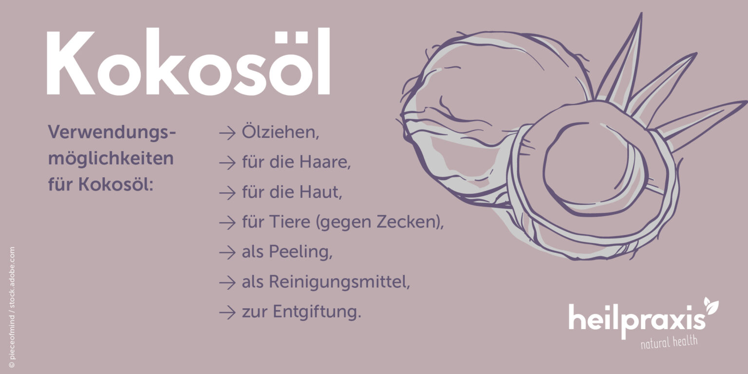Kokosöl Zusammensetzung und Verwendungsmöglichkeiten Heilpraxis
