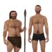 Grafische Darstellung: Optischer Vergleich zwischen einem Neandertaler und einem modernen Menschen.