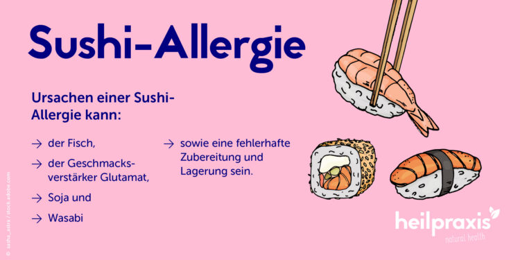 Infografik zu Ursachen einer Sushi-Allergie