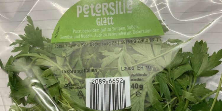 Abgepackte Petersilie