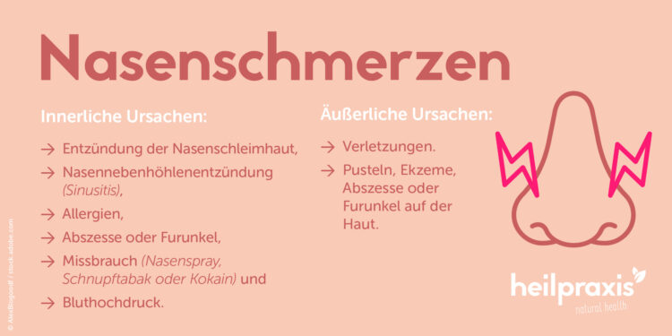 Infobild: Ursachen für Nasenschmerzen