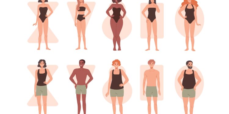 Eine Illustration von Menschen mit unterschiedlichen Körperformen