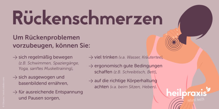 Übersicht wichtiger Vorbeugemaßnahmen für Rückenschmerzen