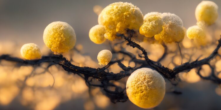 Grafische Darstellung des krankheitserregenden Pilzes Candida auris.