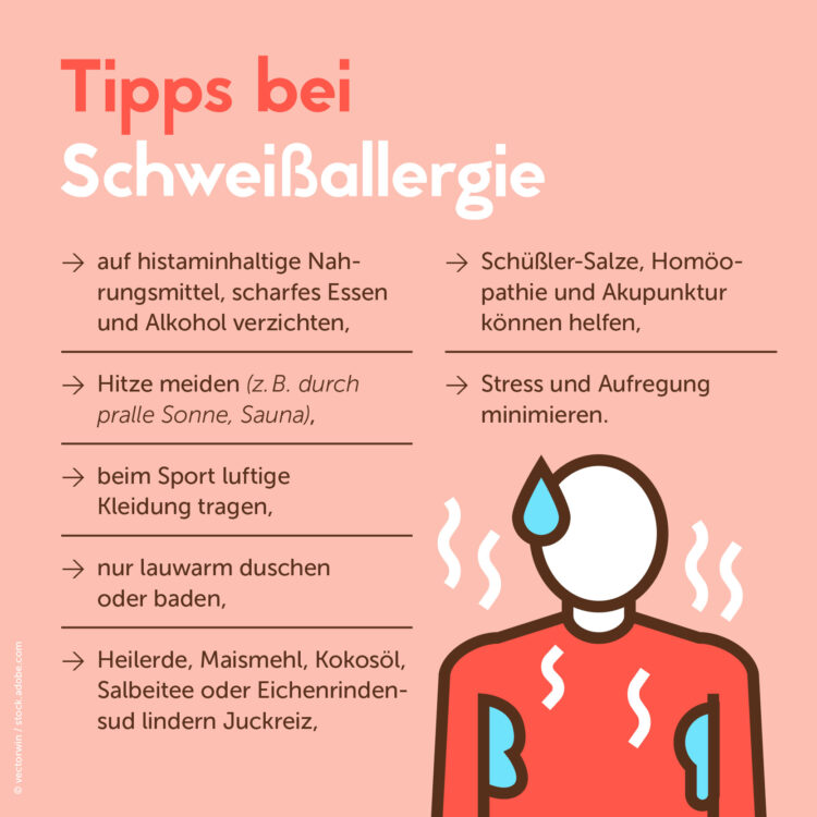 Übersicht der wichtigsten Tipps bei Schweißallergie