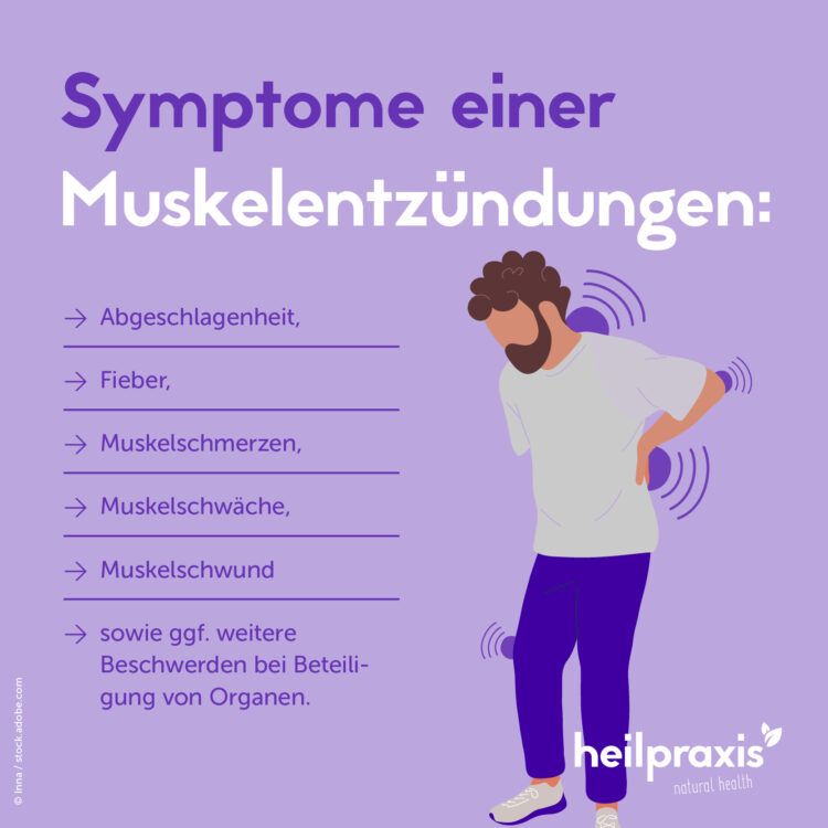 Auflistung der Symptome einer Muskelentzündung