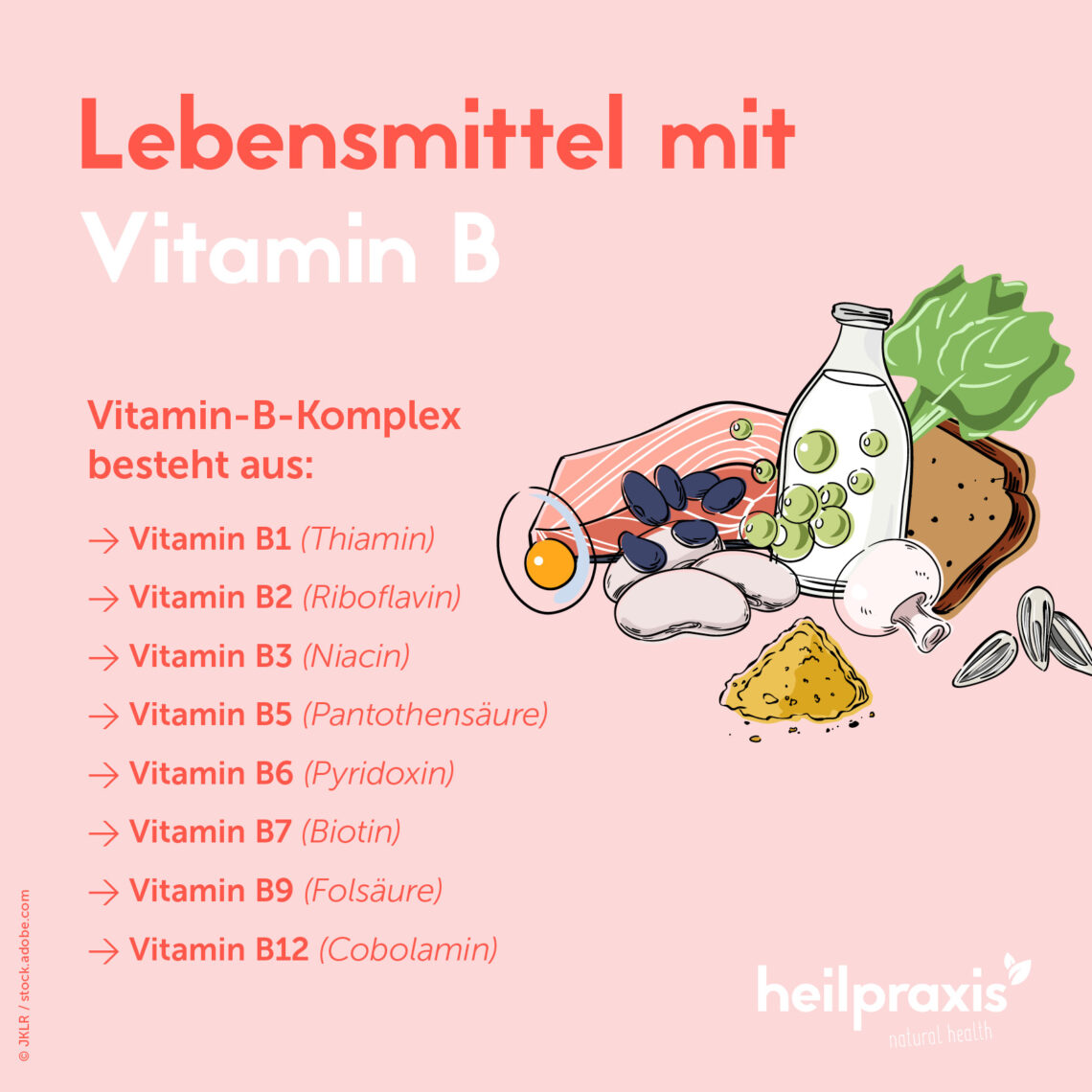 Lebensmittel mit Vitamin B und Mangelfolgen – Heilpraxis
