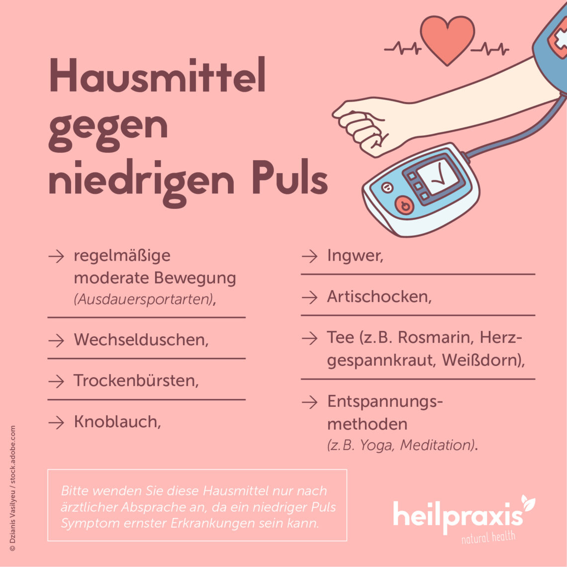 Hausmittel gegen niedrigen Puls – Heilpraxis